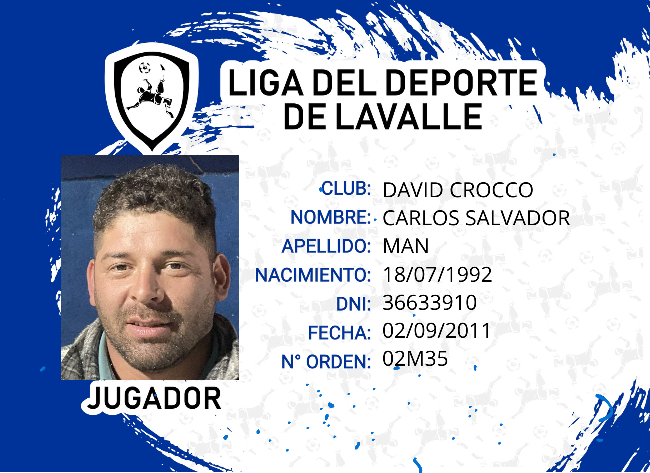Foto carnet MAN CARLOS SALVADOR