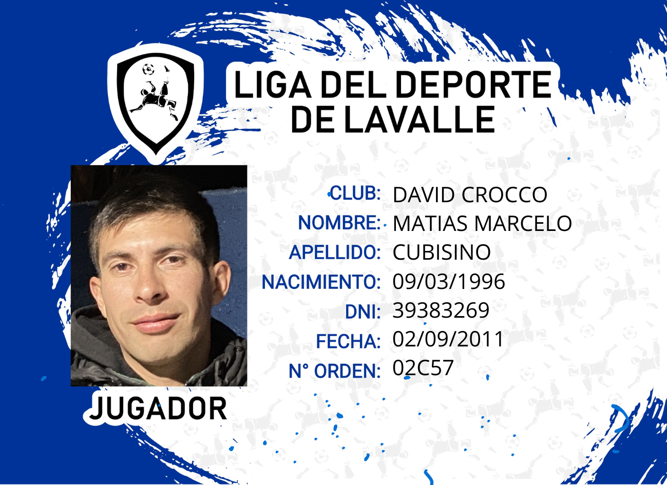 Foto carnet CUBISINO MATIAS MARCELO