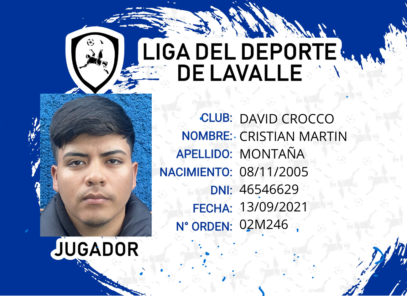 Foto carnet MONTAÑA CRISTIAN MARTIN