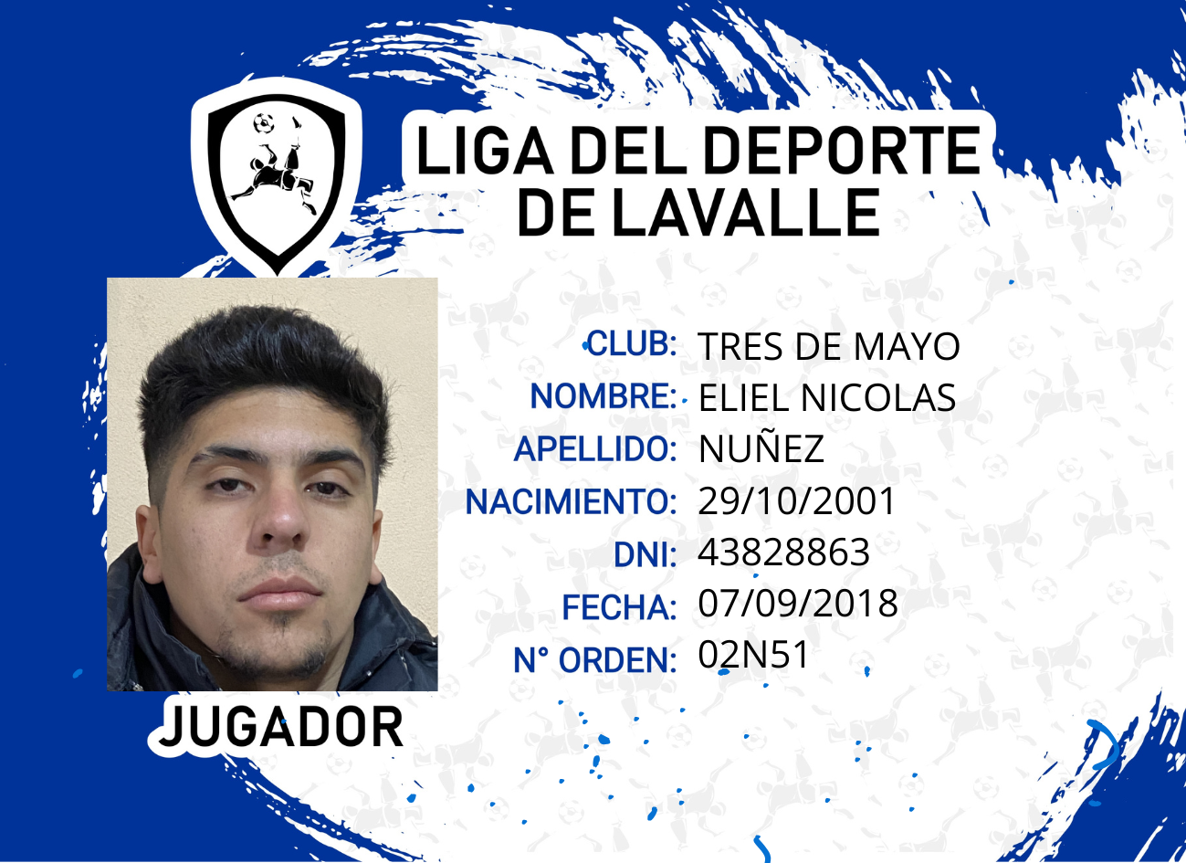 Foto carnet NUÑEZ, ELIEL NICOLAS