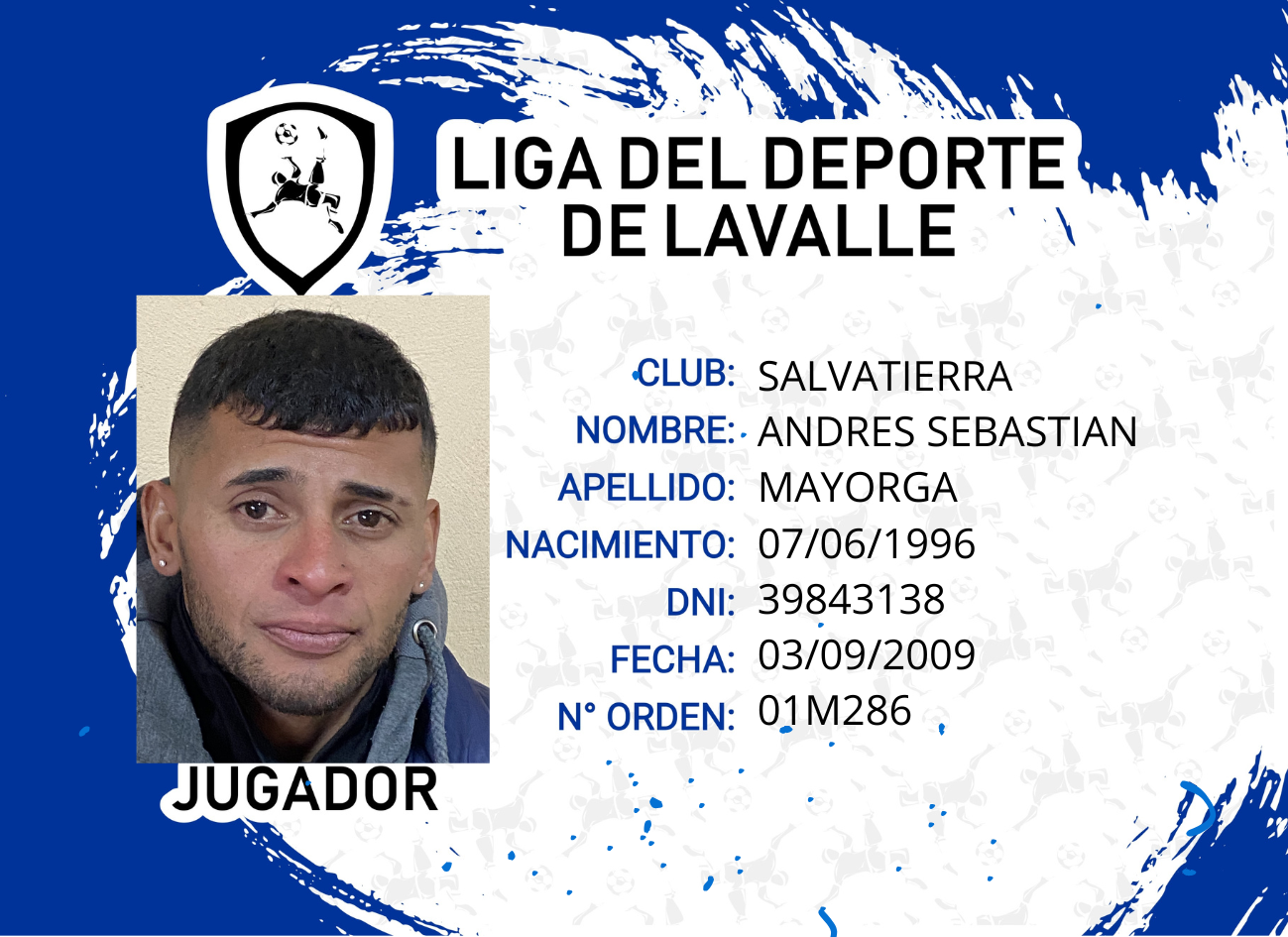 Foto carnet MAYORGA, ANDRES SEBASTIAN