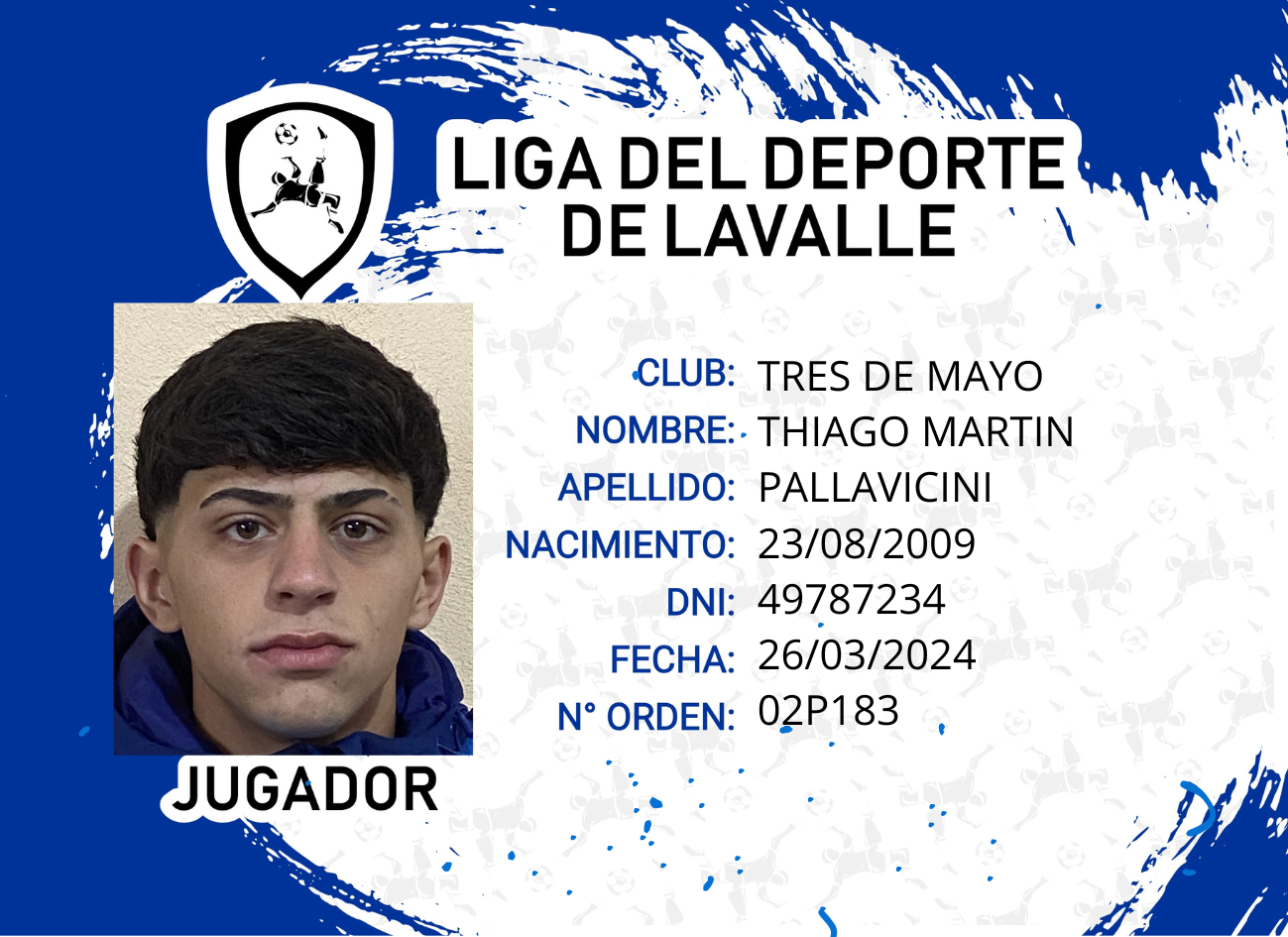 Foto carnet PALLAVICINI, THIAGO MARTIN