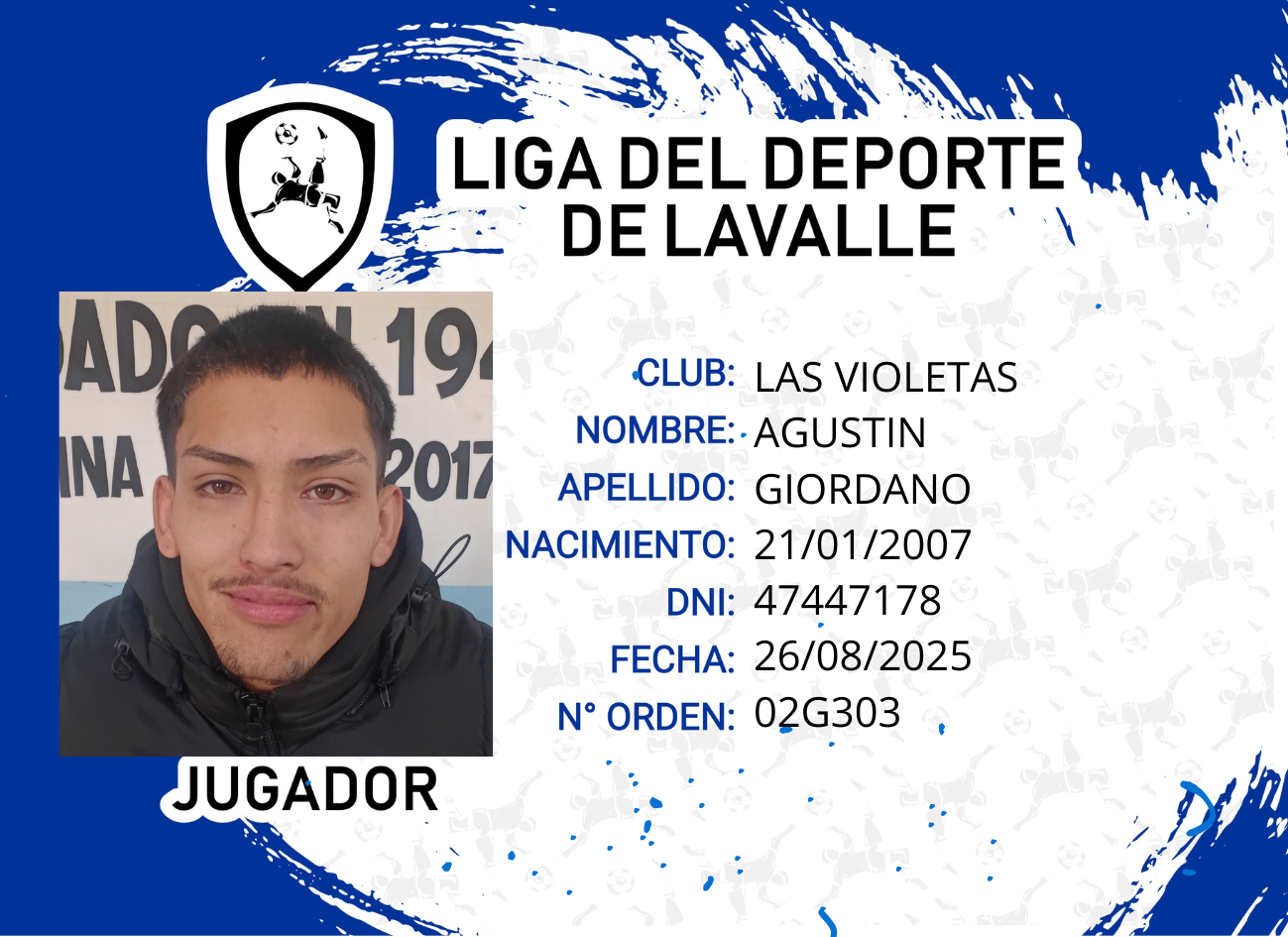 Foto carnet GIORDANO AGUSTIN