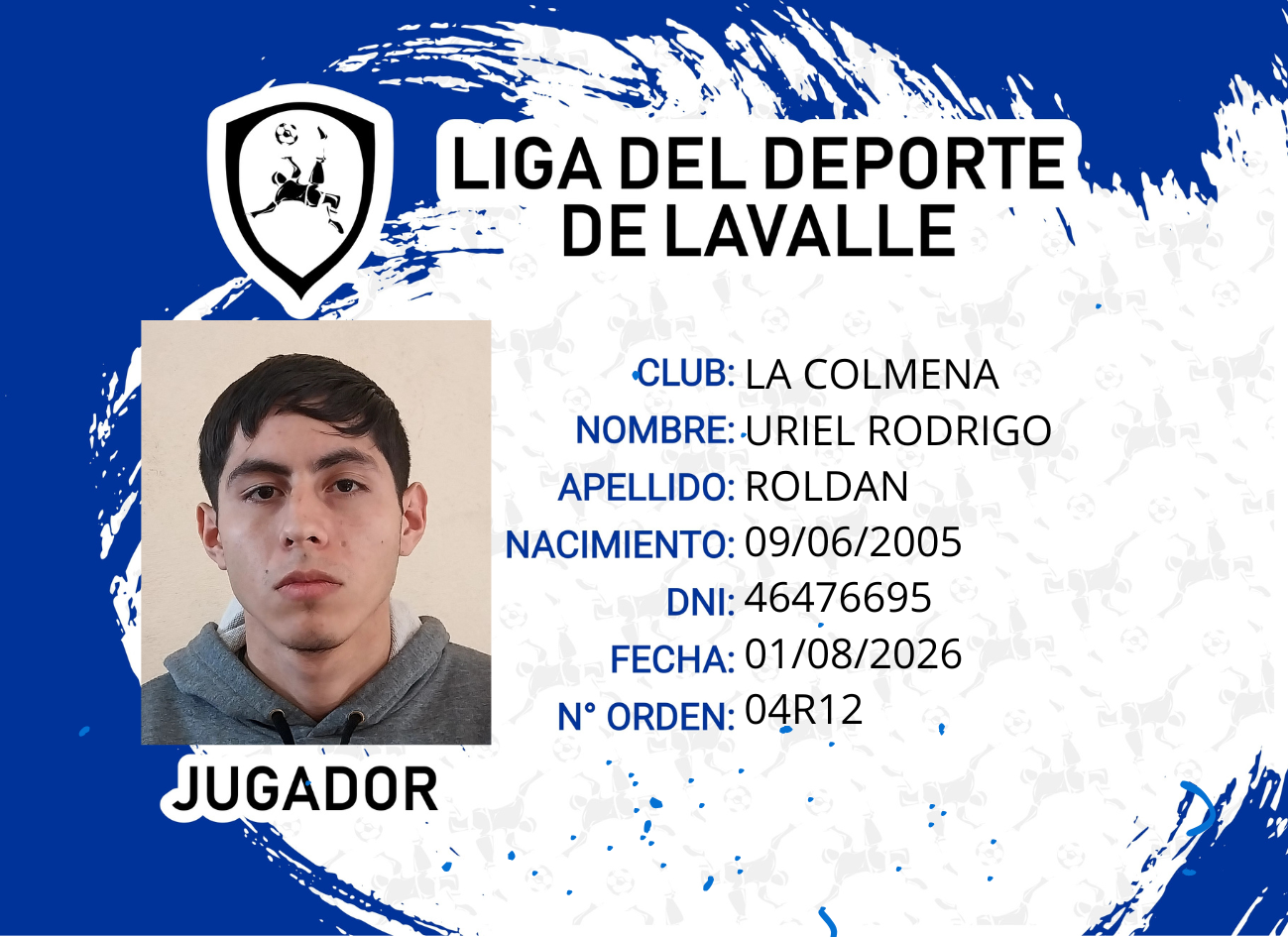 Foto carnet ROLDAN URIEL RODRIGO