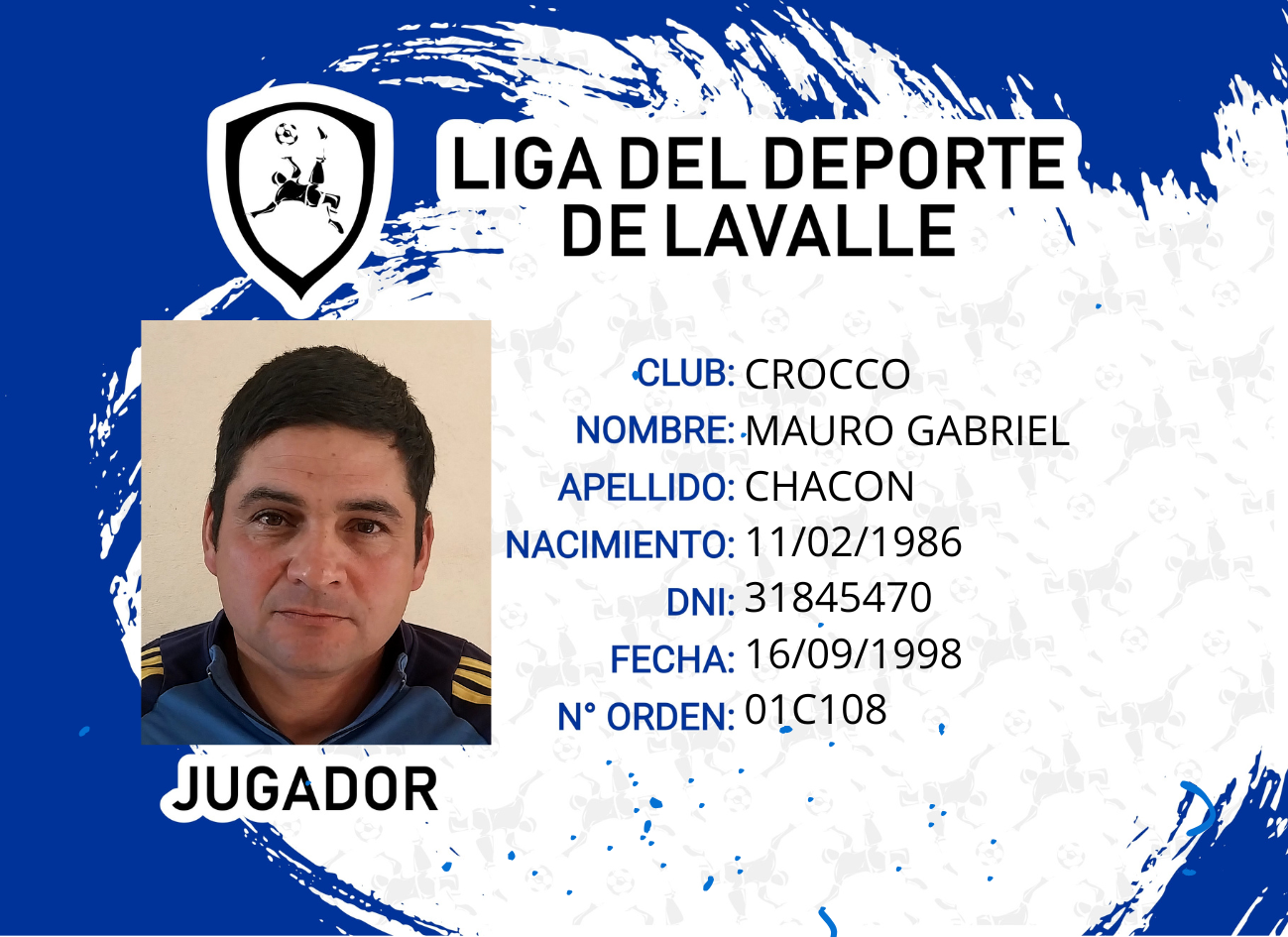 Foto carnet CHACON MAURO GABRIEL