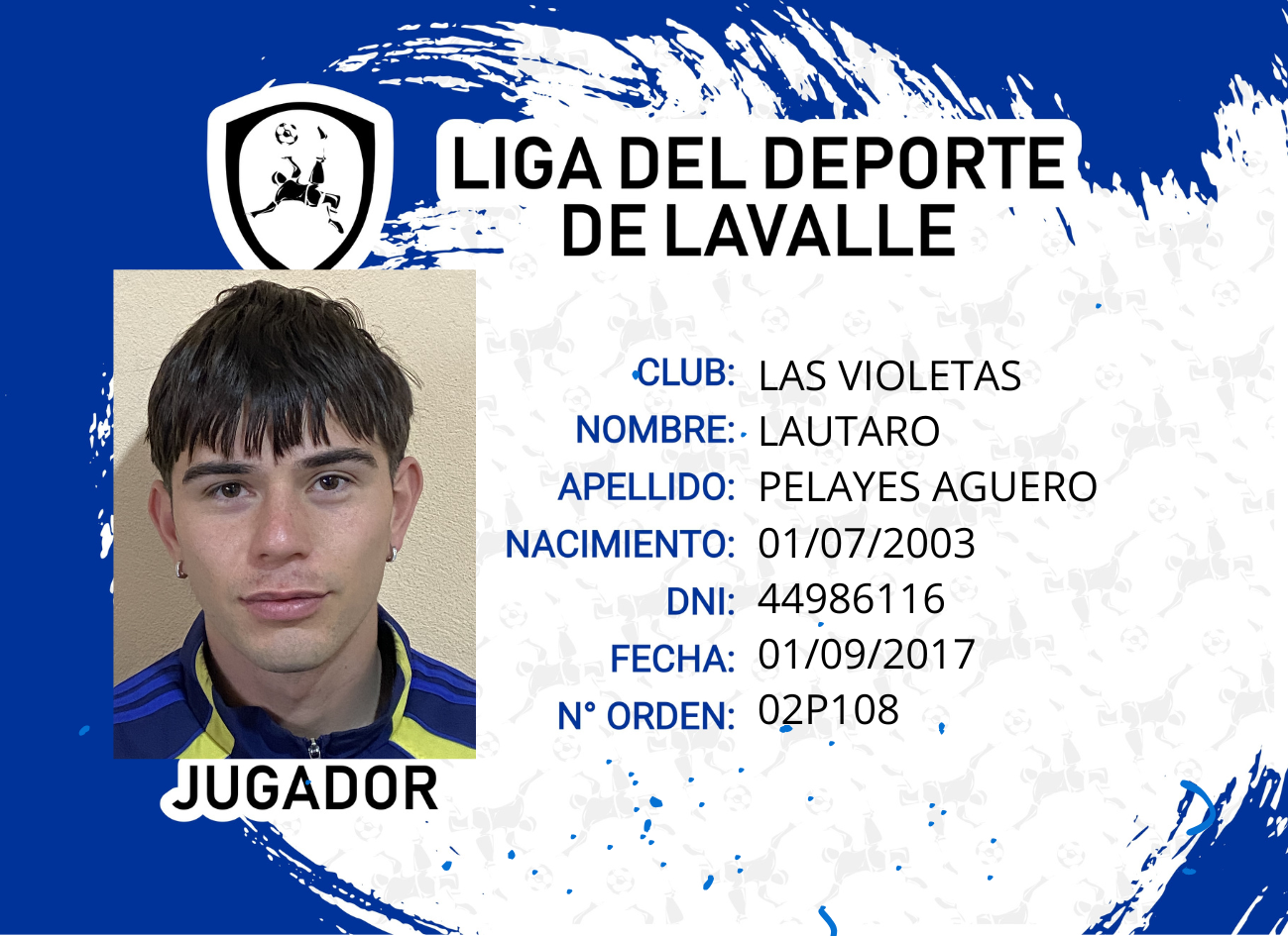 Foto carnet PELAYES AGUERO, LAUTARO