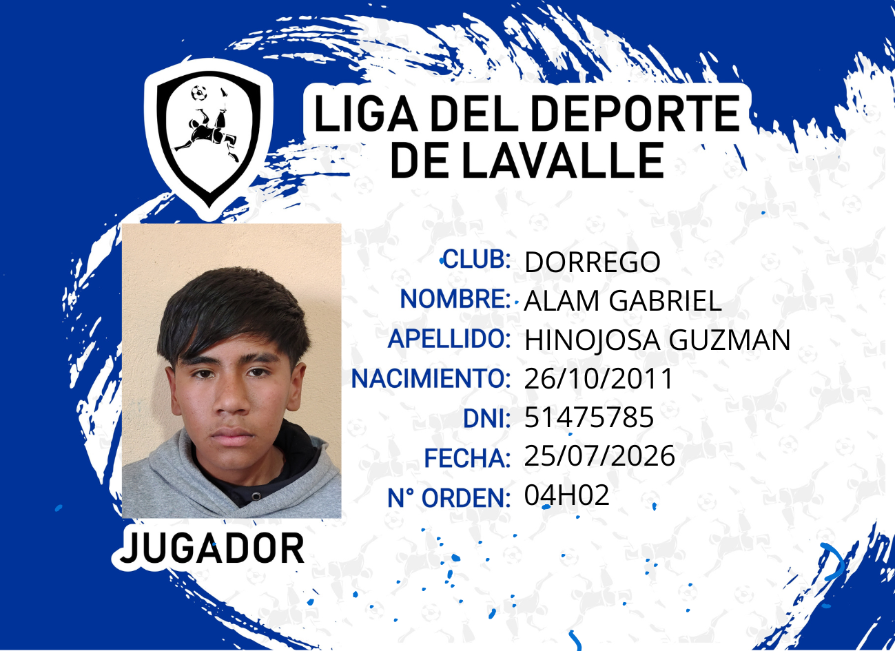 Foto carnet HINOJOSA GUZMAN ALAM GABRIEL