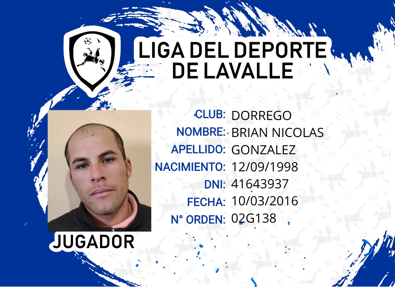 Foto carnet GONZALEZ BRIAN NICOLAS
