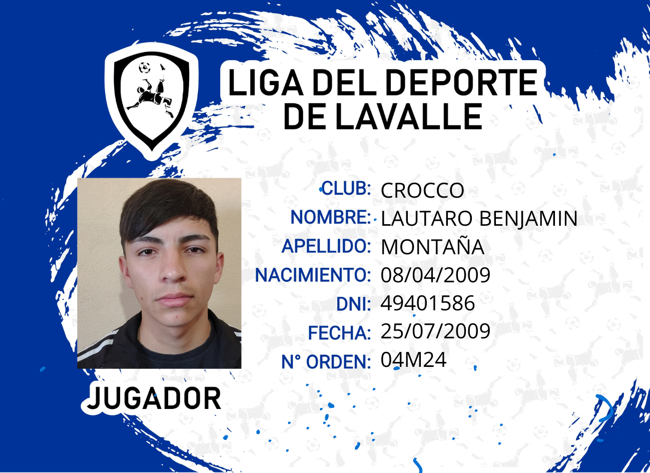 Foto carnet MONTAÑA LAUTARO BENJAMIN