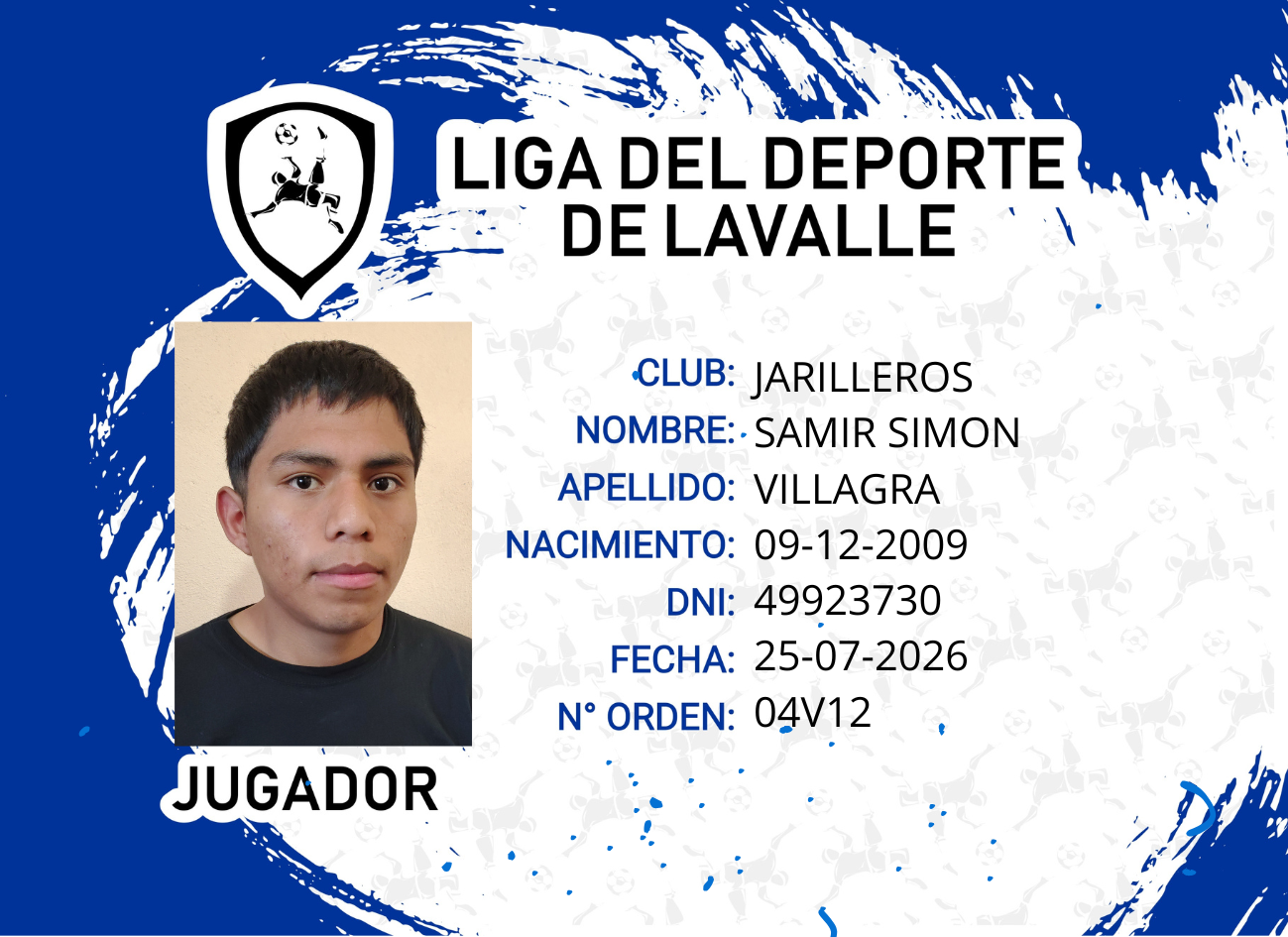 Foto carnet VILLAGRA SAMIR SIMON