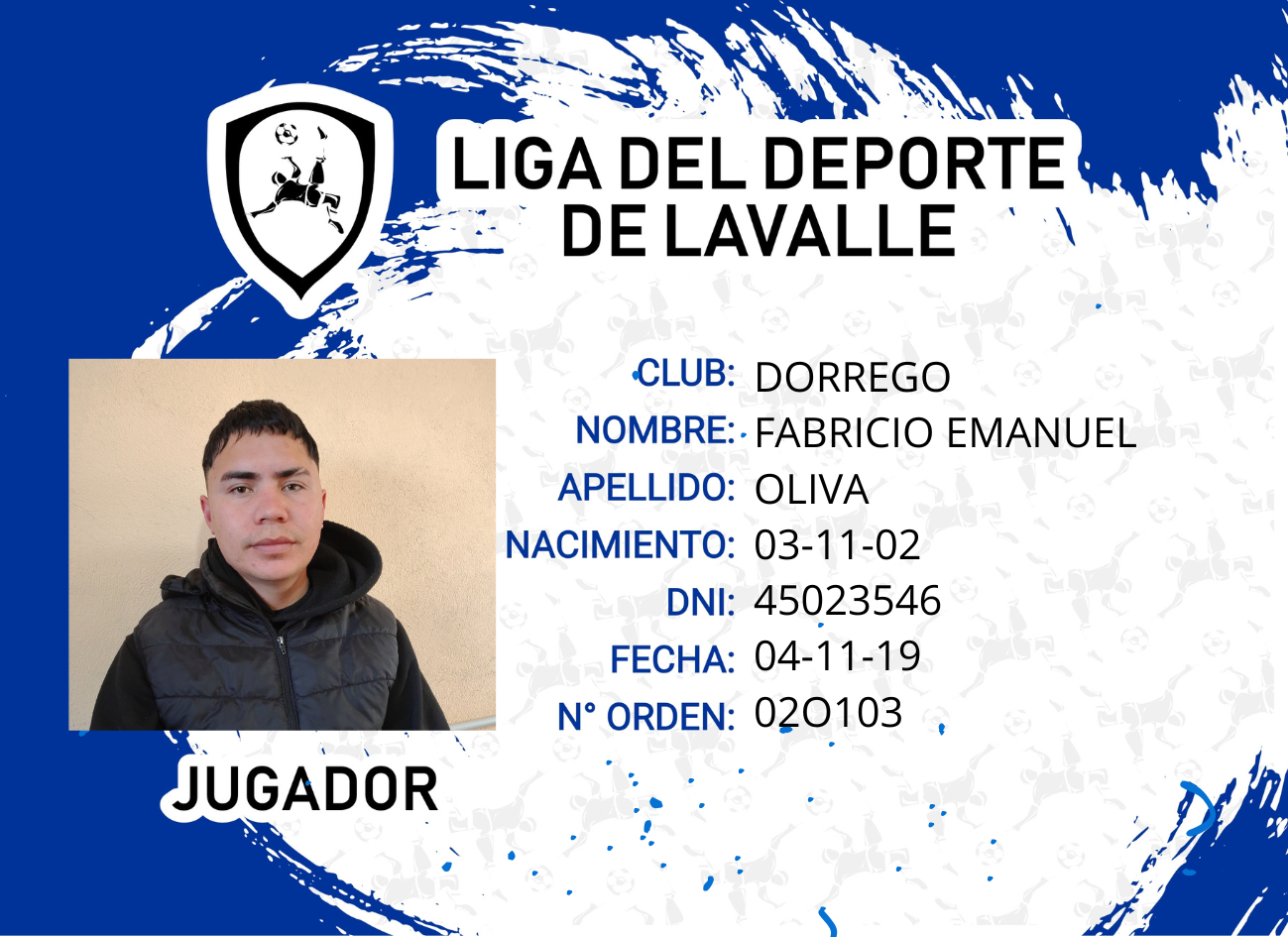 Foto carnet OLIVA FABRICIO EMANUEL 