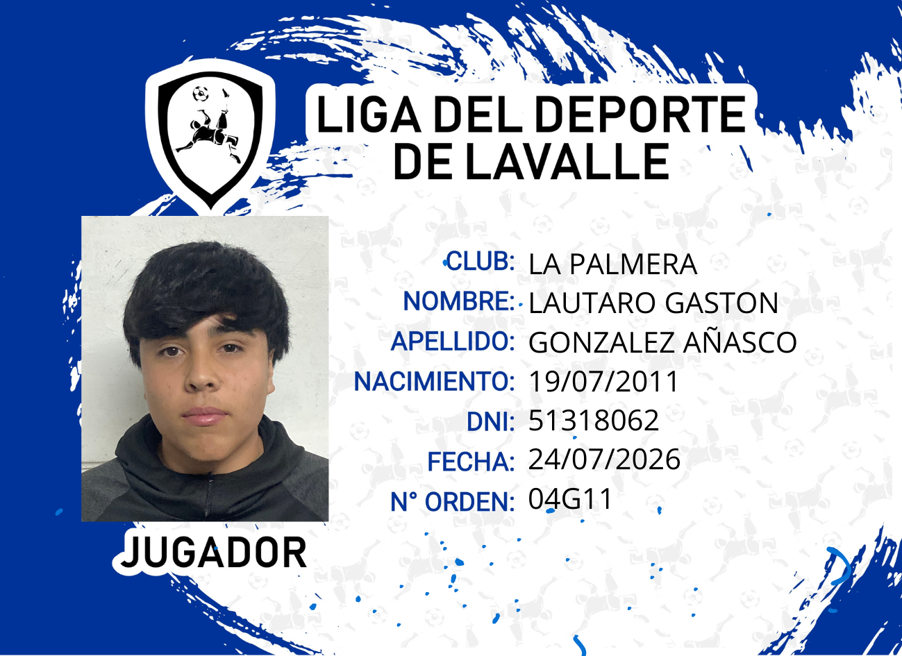 Foto carnet GONZALEZ AÑASCO LAUTARO GASTON 