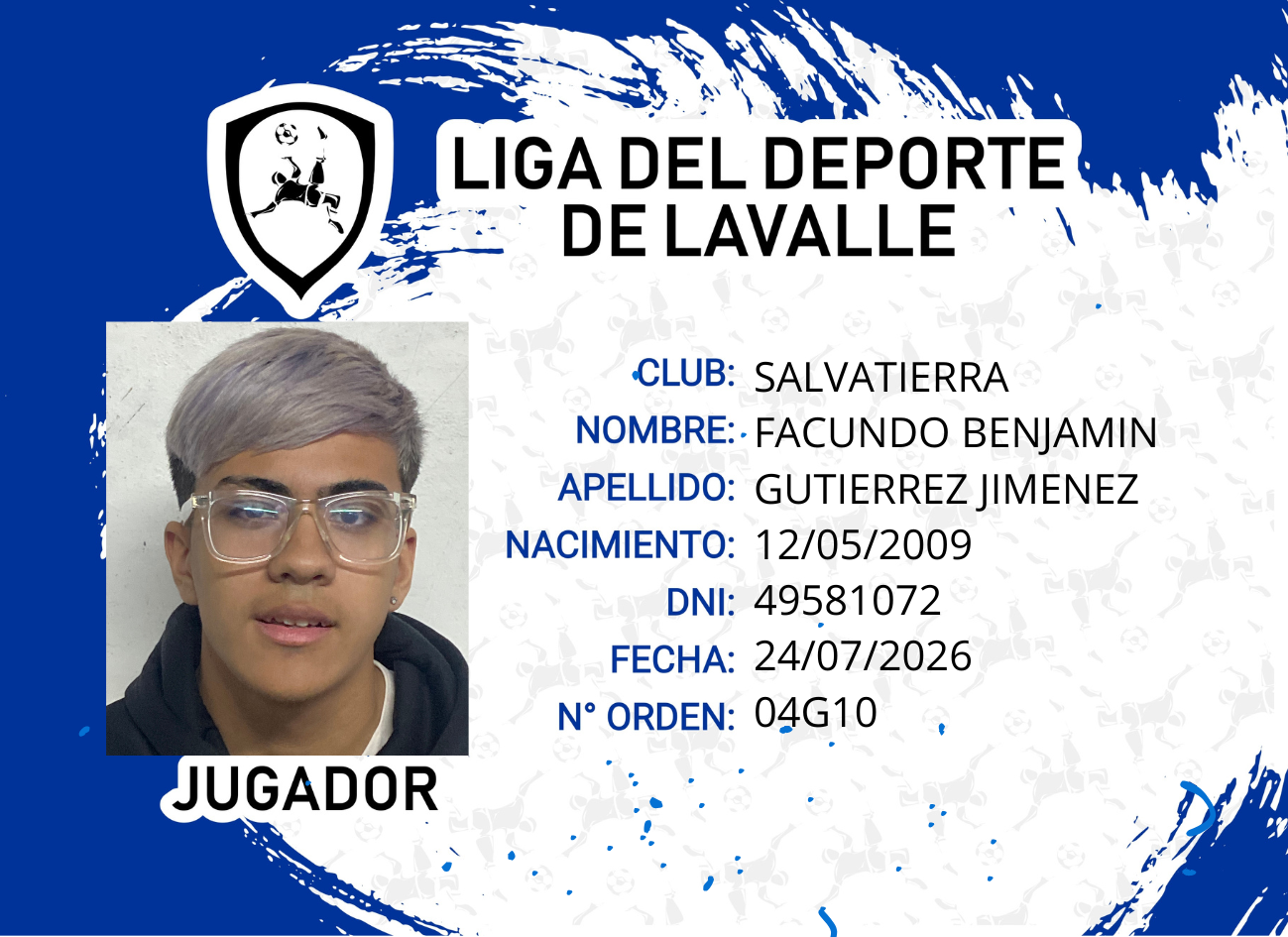 Foto carnet GUTIERREZ GIMENEZ FACUNDO BENJAMIN