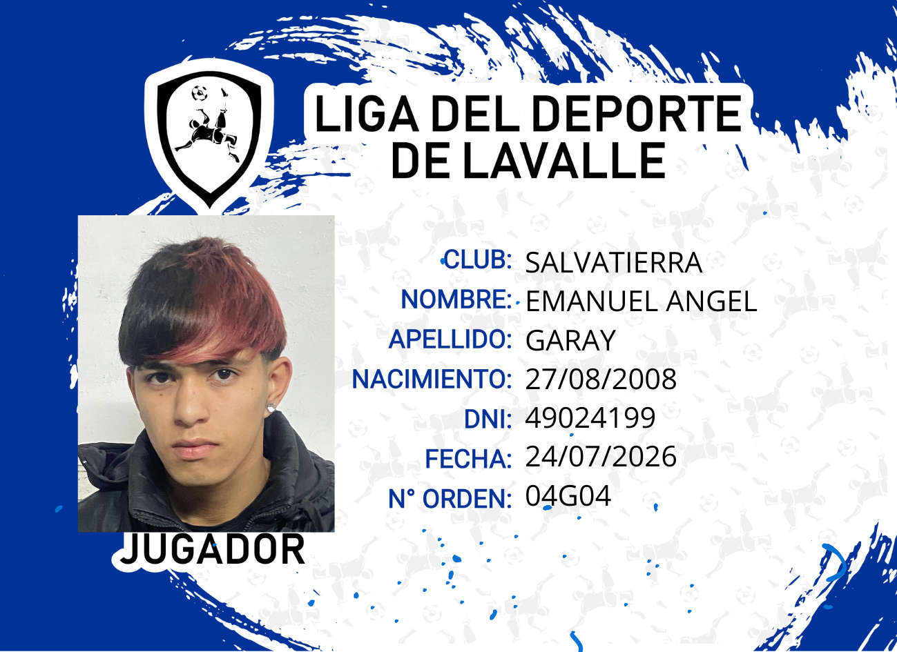 Foto carnet GARAY EMANUEL ANGEL
