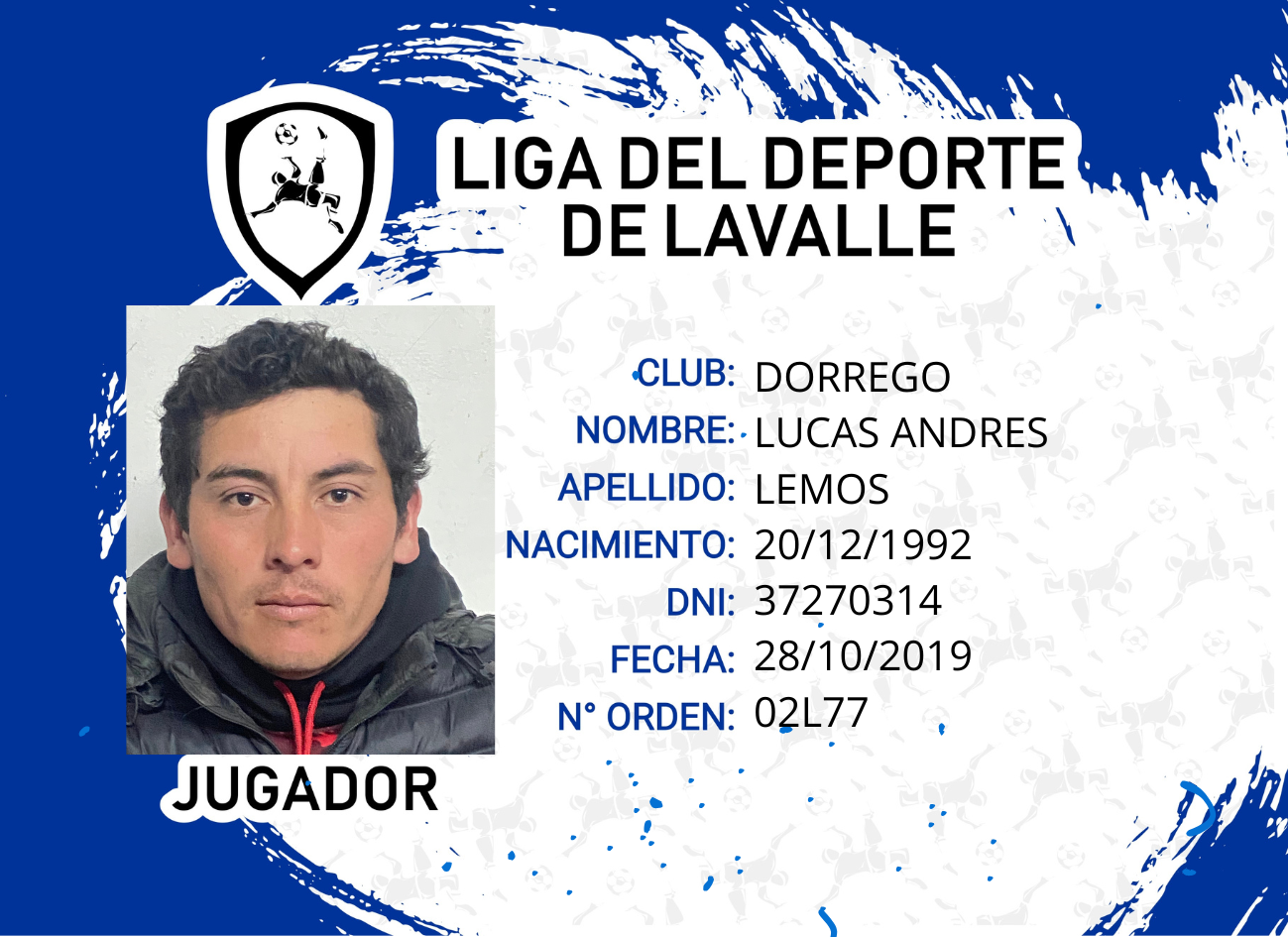 Foto carnet LEMOS LUCAS ANDRES 