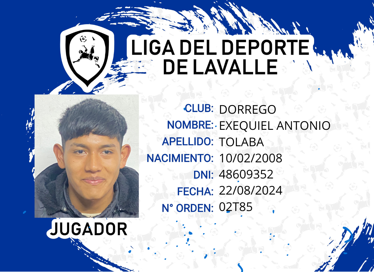 Foto carnet TOLABA EXEQUIEL ANTONIO