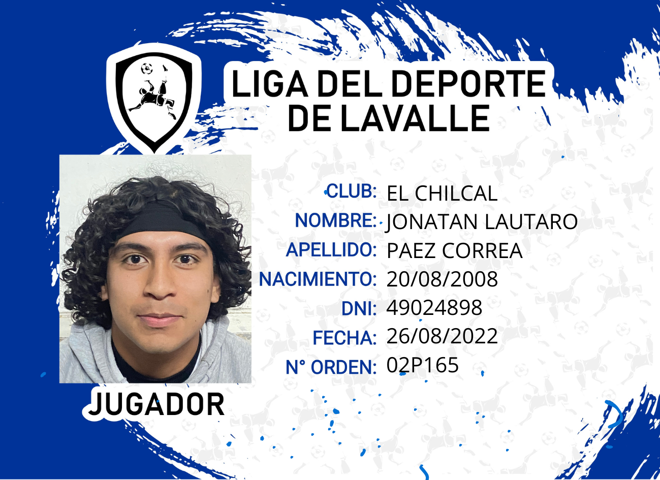 Foto carnet PAEZ CORREA JONATHAN