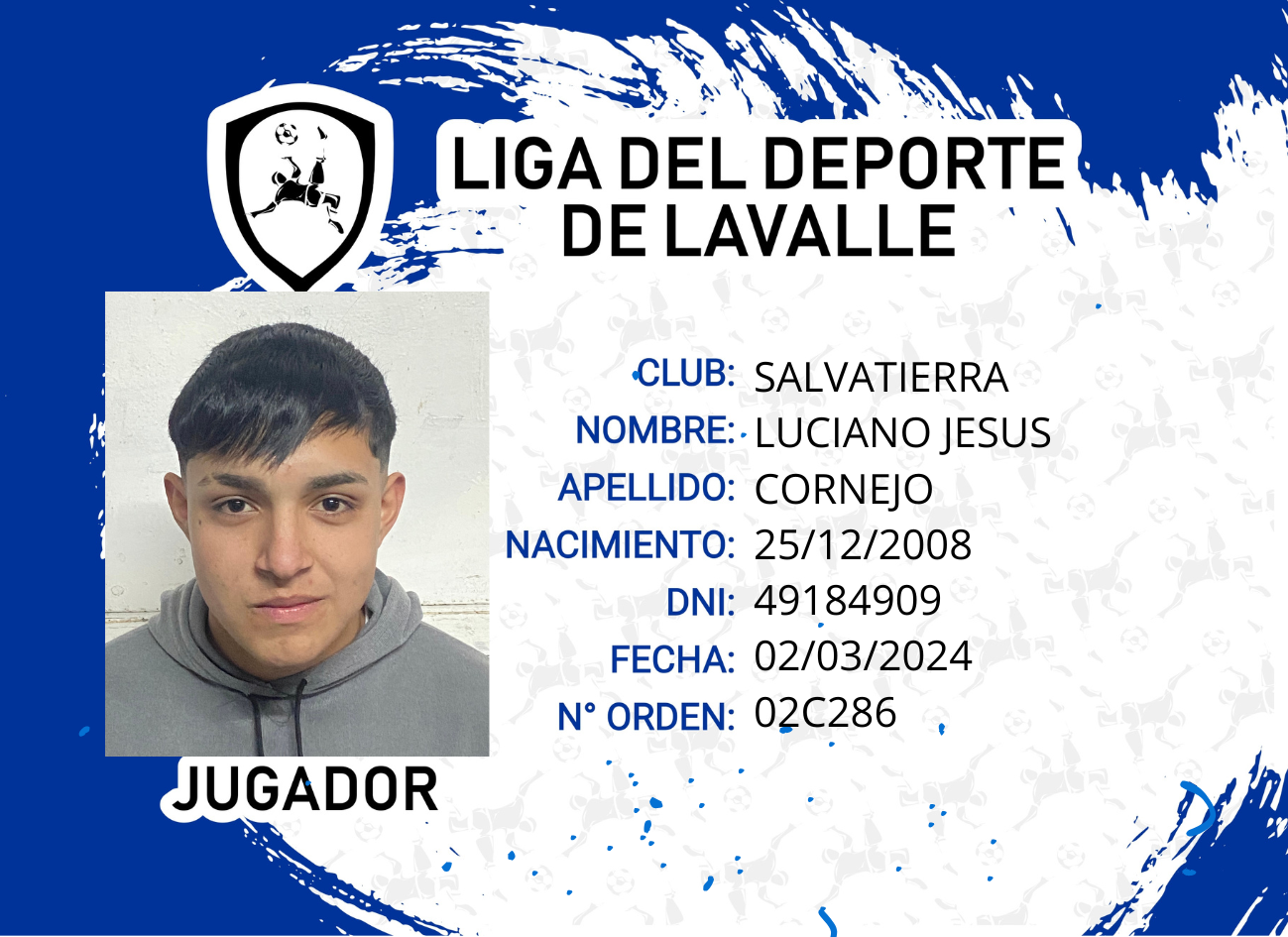 Foto carnet CORNEJO LUCIANO JESUS 