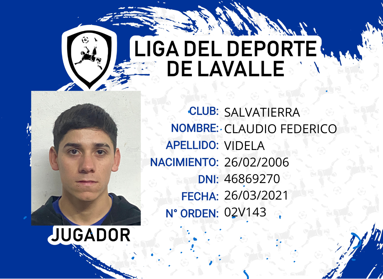 Foto carnet VIDELA CLAUDIO FEDERICO