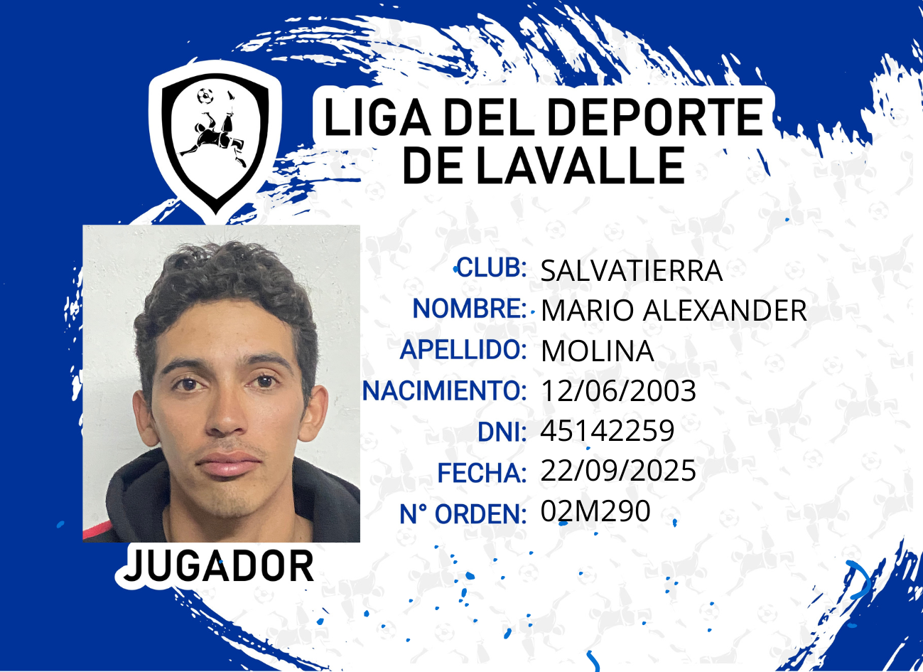 Foto carnet MOLINA MARIO ALEXANDER 