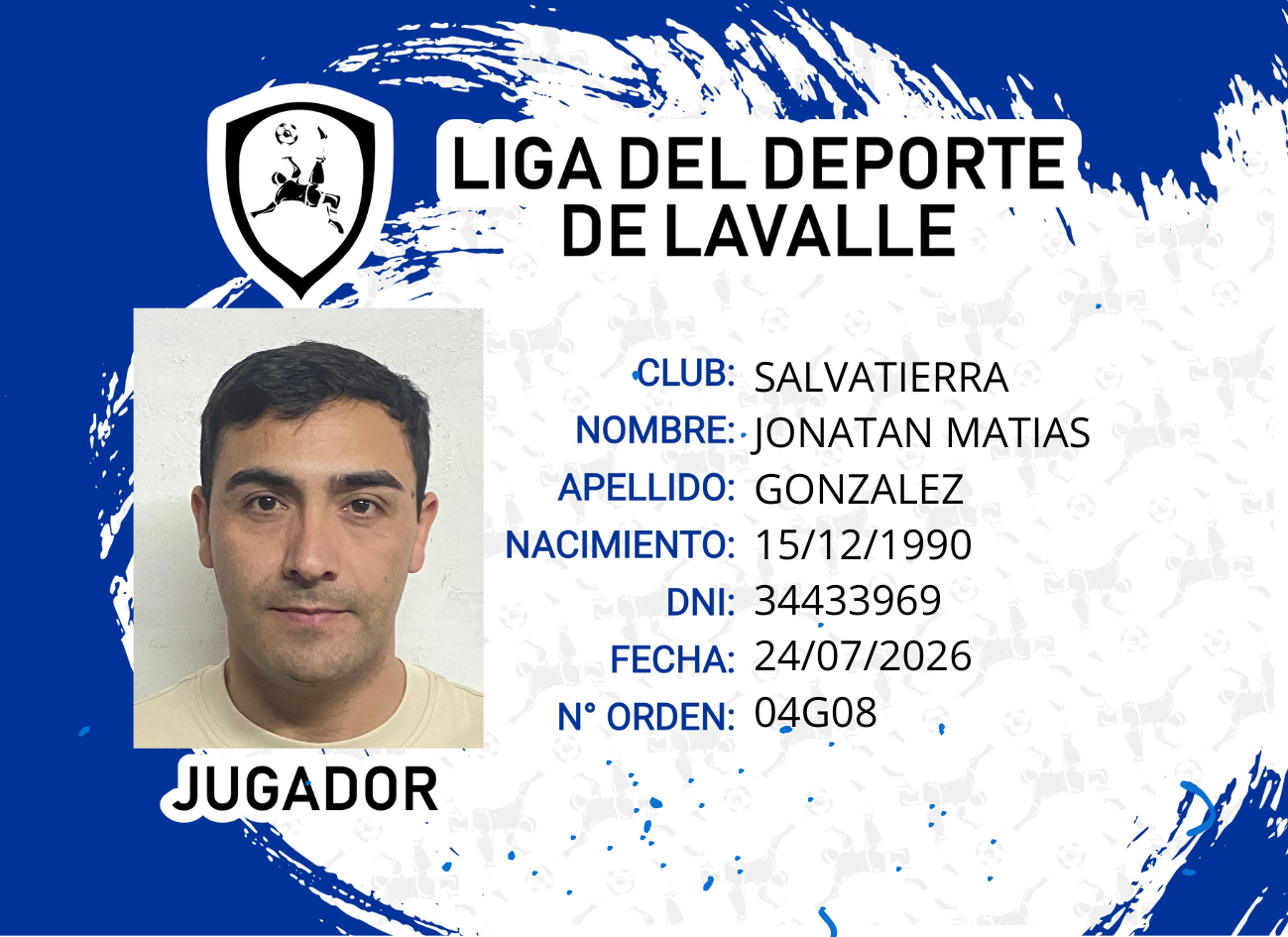 Foto carnet GONZALEZ JONATAN MATIAS