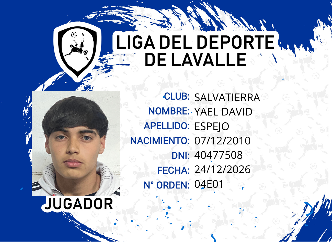Foto carnet ESPEJO YAEL DAVID 