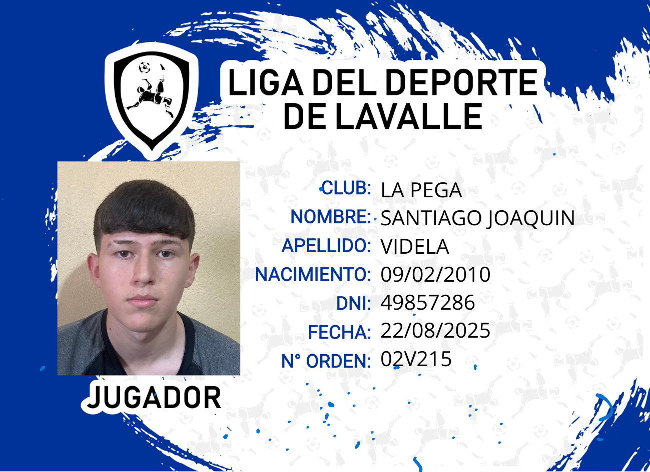 Foto carnet VIDELA SANTIAGO JOAQUIN 