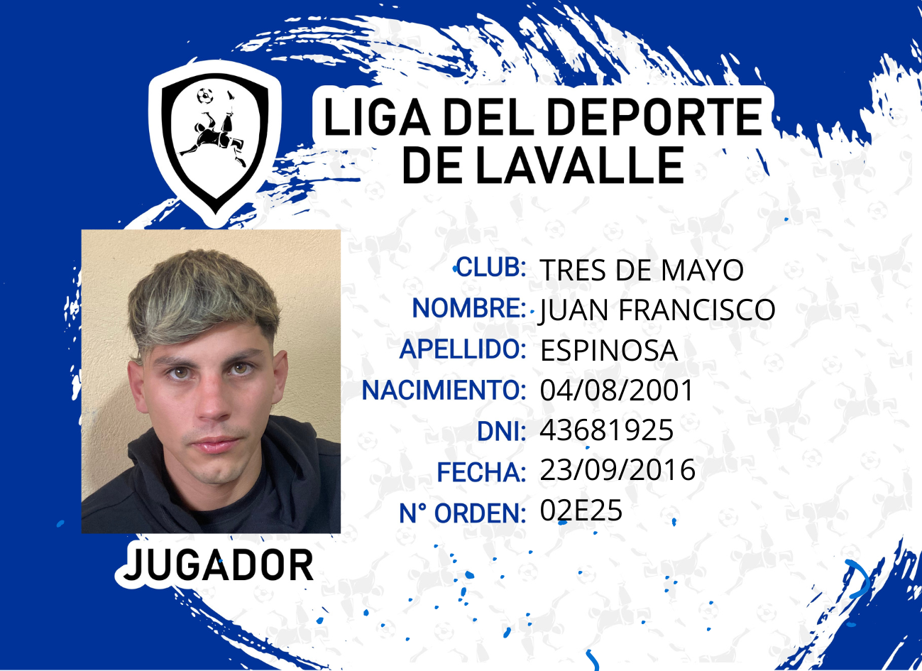 Foto carnet ESPINOSA JUAN FRANCISCO
