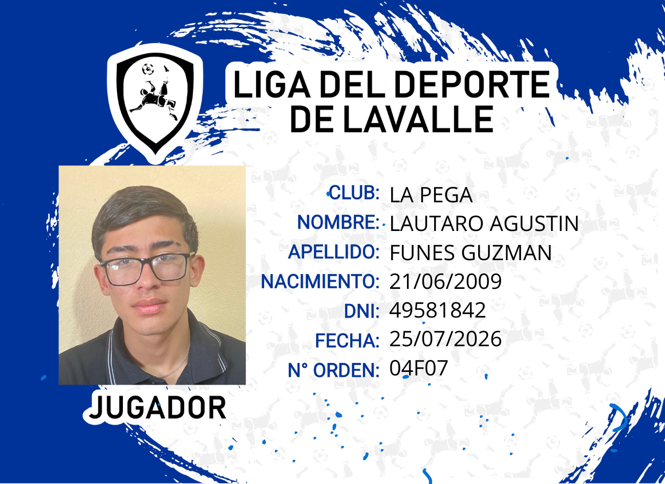 Foto carnet FUNES GUZMAN LAUTARO AGUSTIN