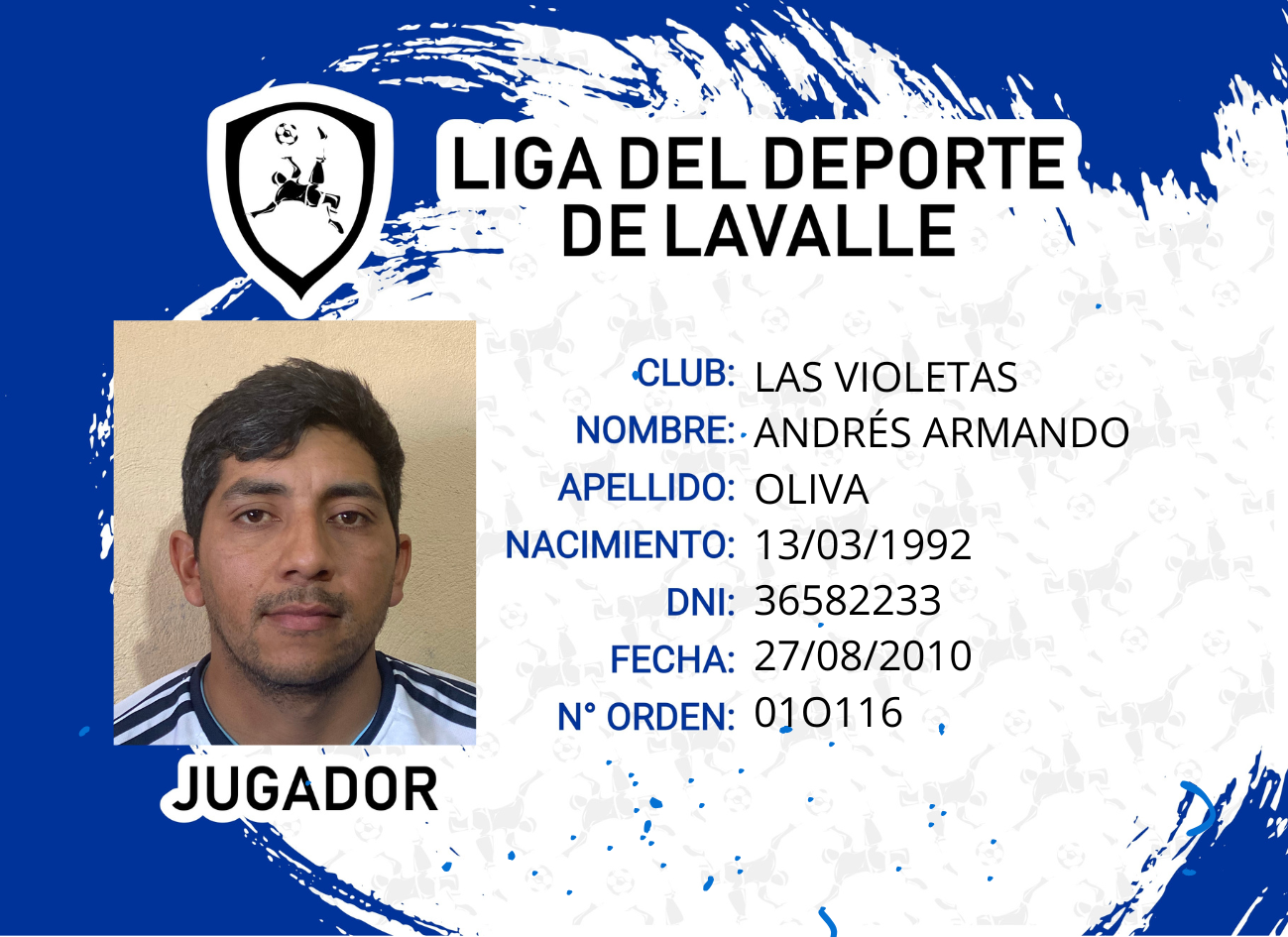 Foto carnet OLIVA ANDRES ARMANDO