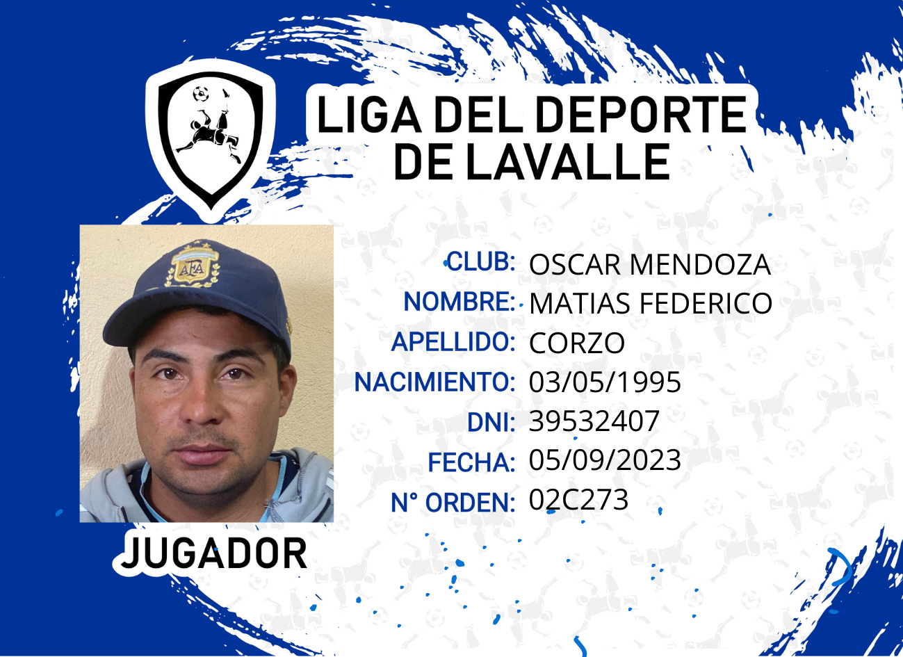 Foto carnet CORZO MATIAS FEDERICO