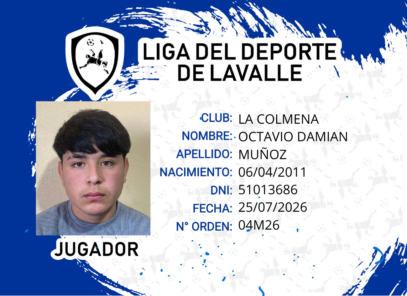 Foto carnet MUÑOS OCTAVIO DAMIAN