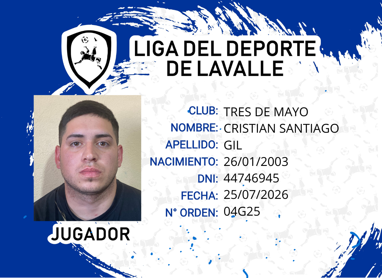 Foto carnet GIL CRISTIAN SANTIAGO