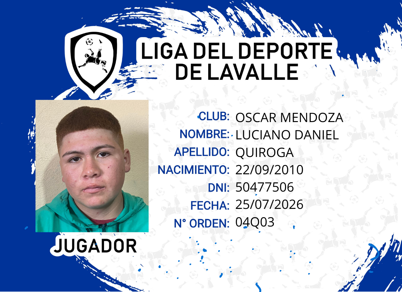 Foto carnet QUIROGA LUCIANO DANIEL