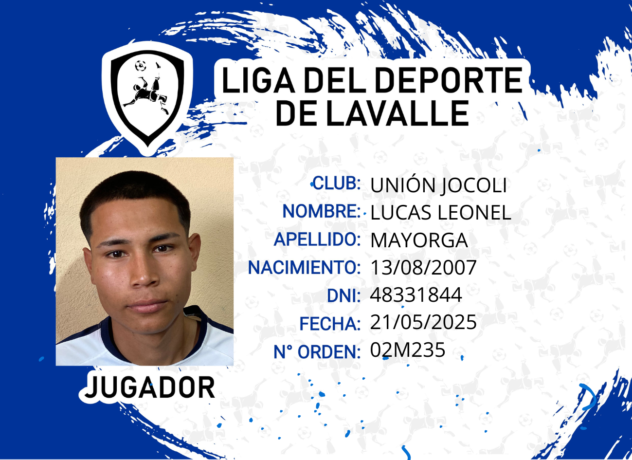 Foto carnet MAYORGA LUCAS LEONEL