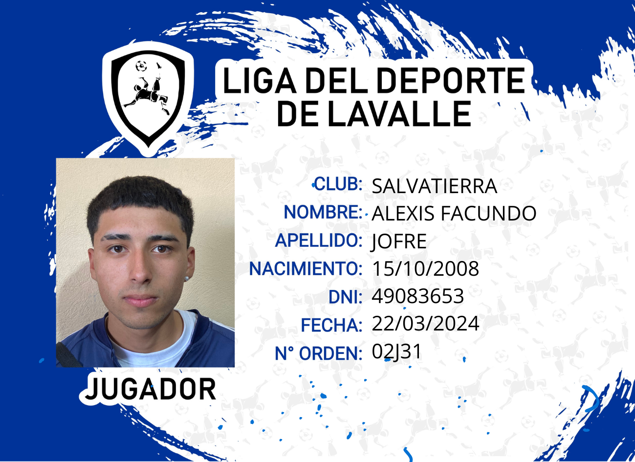 Foto carnet JOFRE ALEXIS FACUNDO