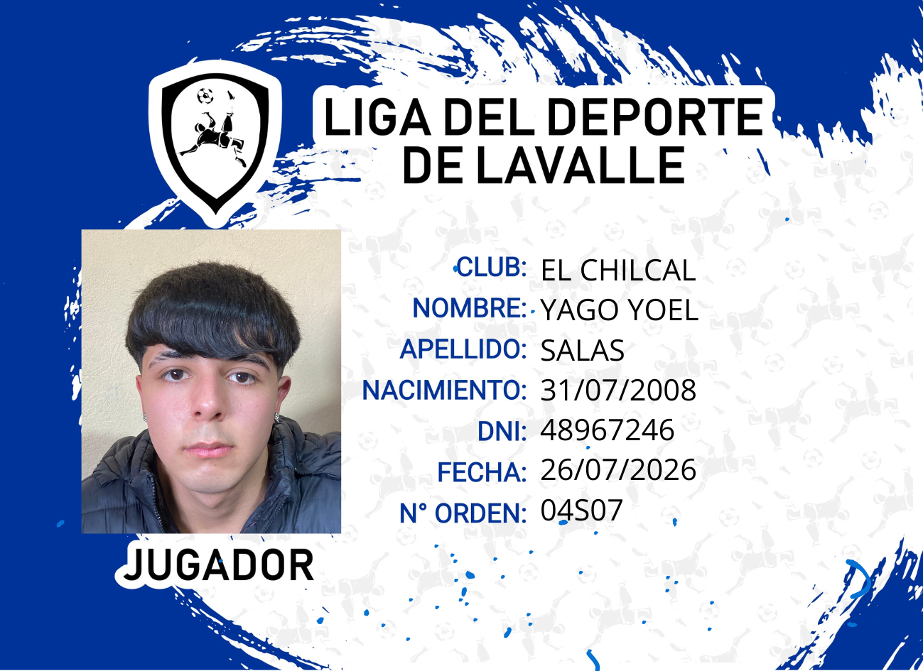 Foto carnet SALAS YAGO YOEL