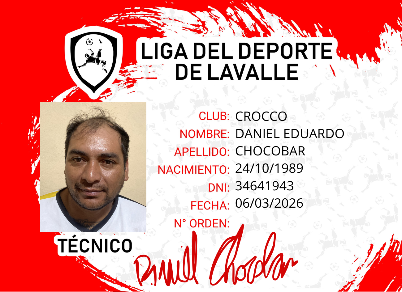 Foto carnet CHOCOBAR, DANIEL EDUARDO