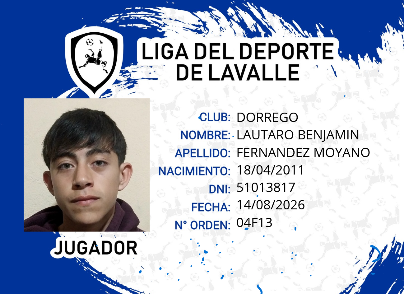 Foto carnet FERNANDEZ, LAUTARO BENJAMIN