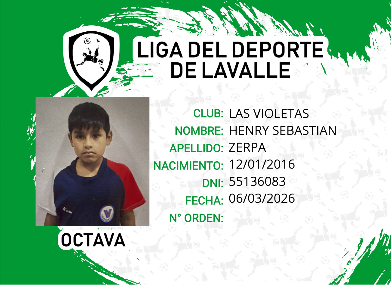 Foto carnet ZERPA, HENRY SEBASTIAN