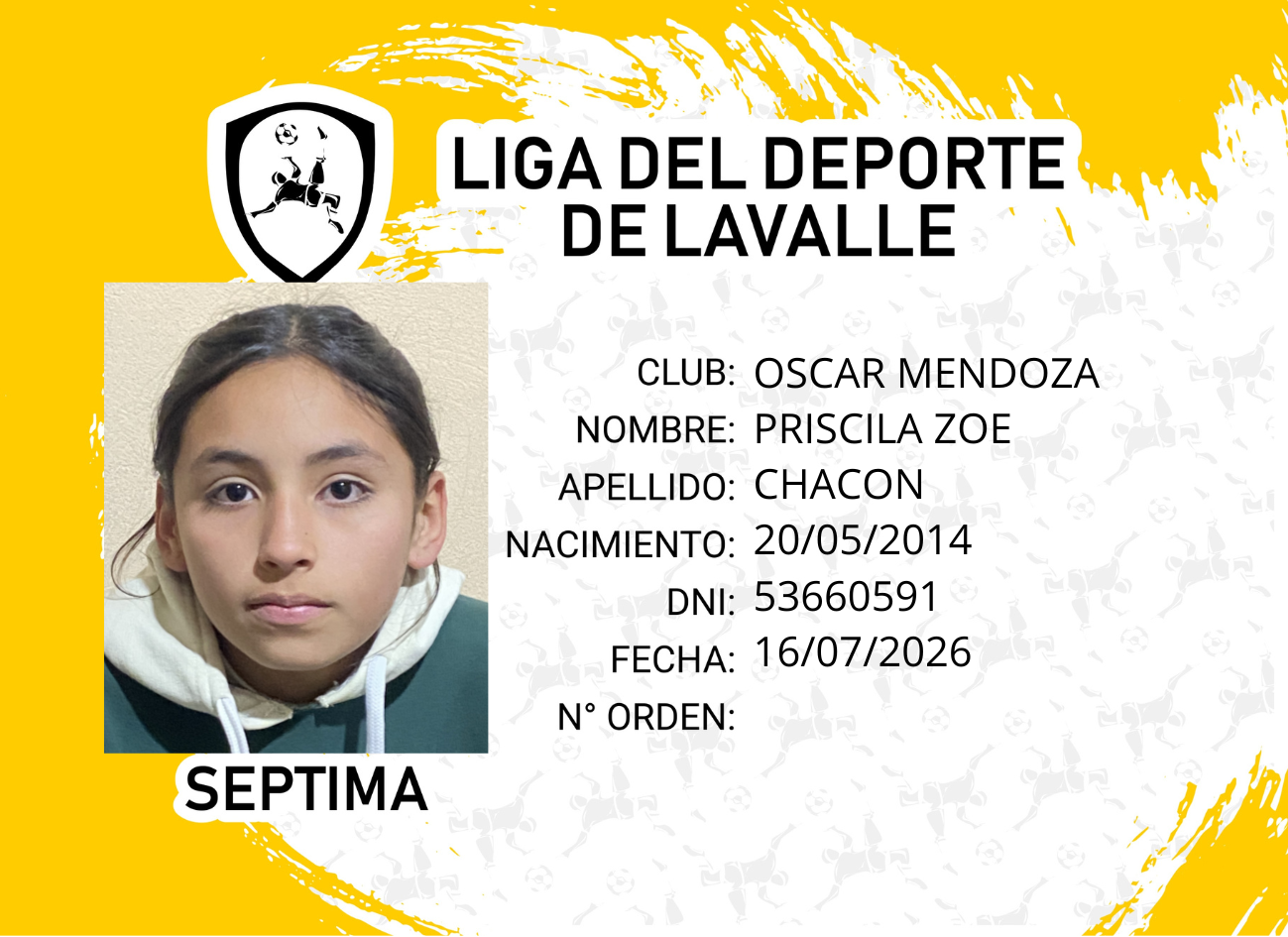 Foto carnet CHACON, PRISCILA ZOE