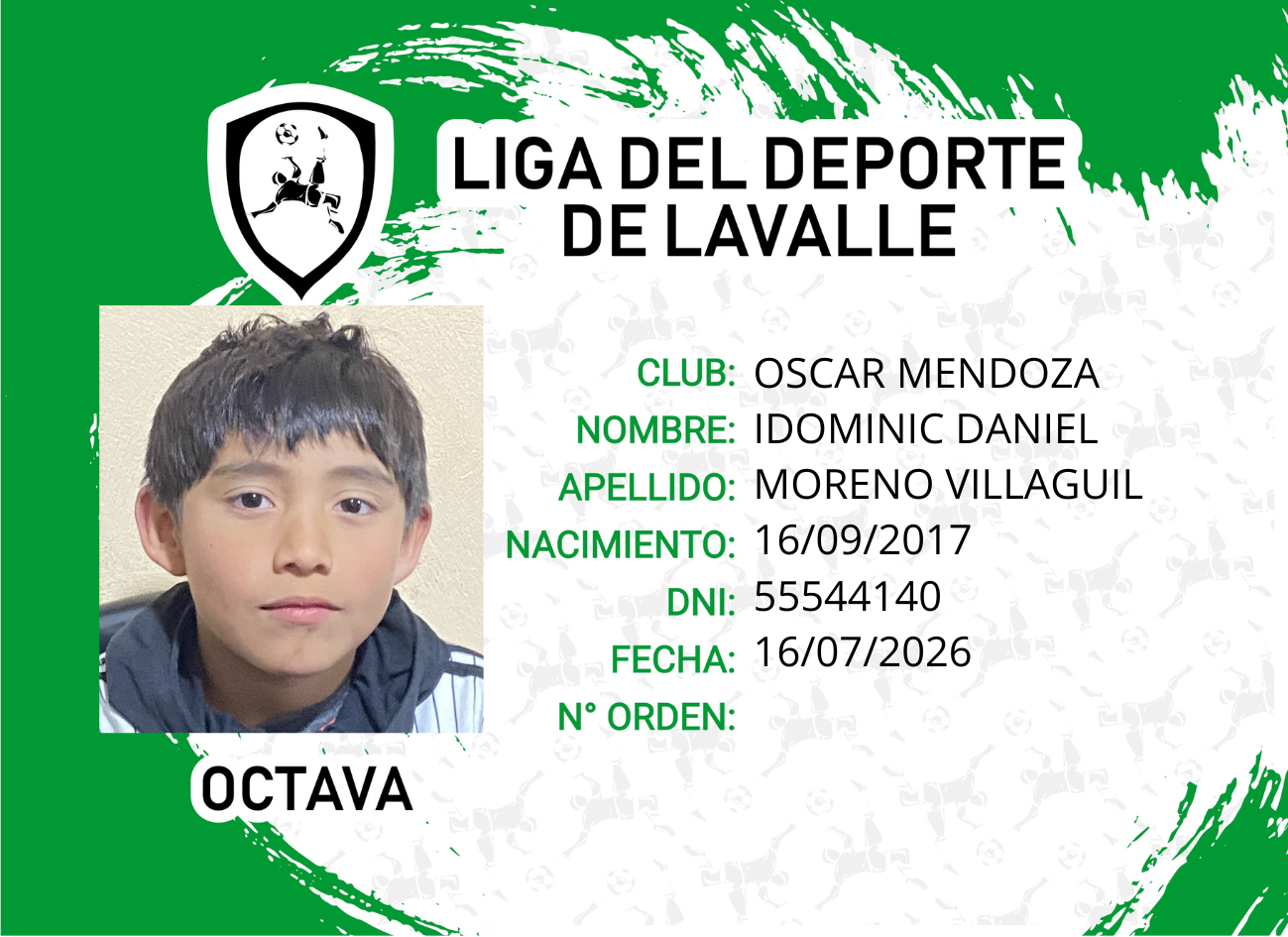 Foto carnet MORENO VILLAGUIL, IDOMINIC DANIEL