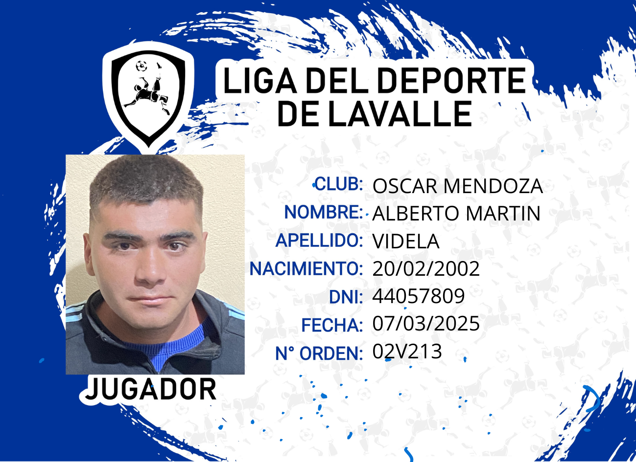 Foto carnet VIDELA, ALBERTO MARTIN