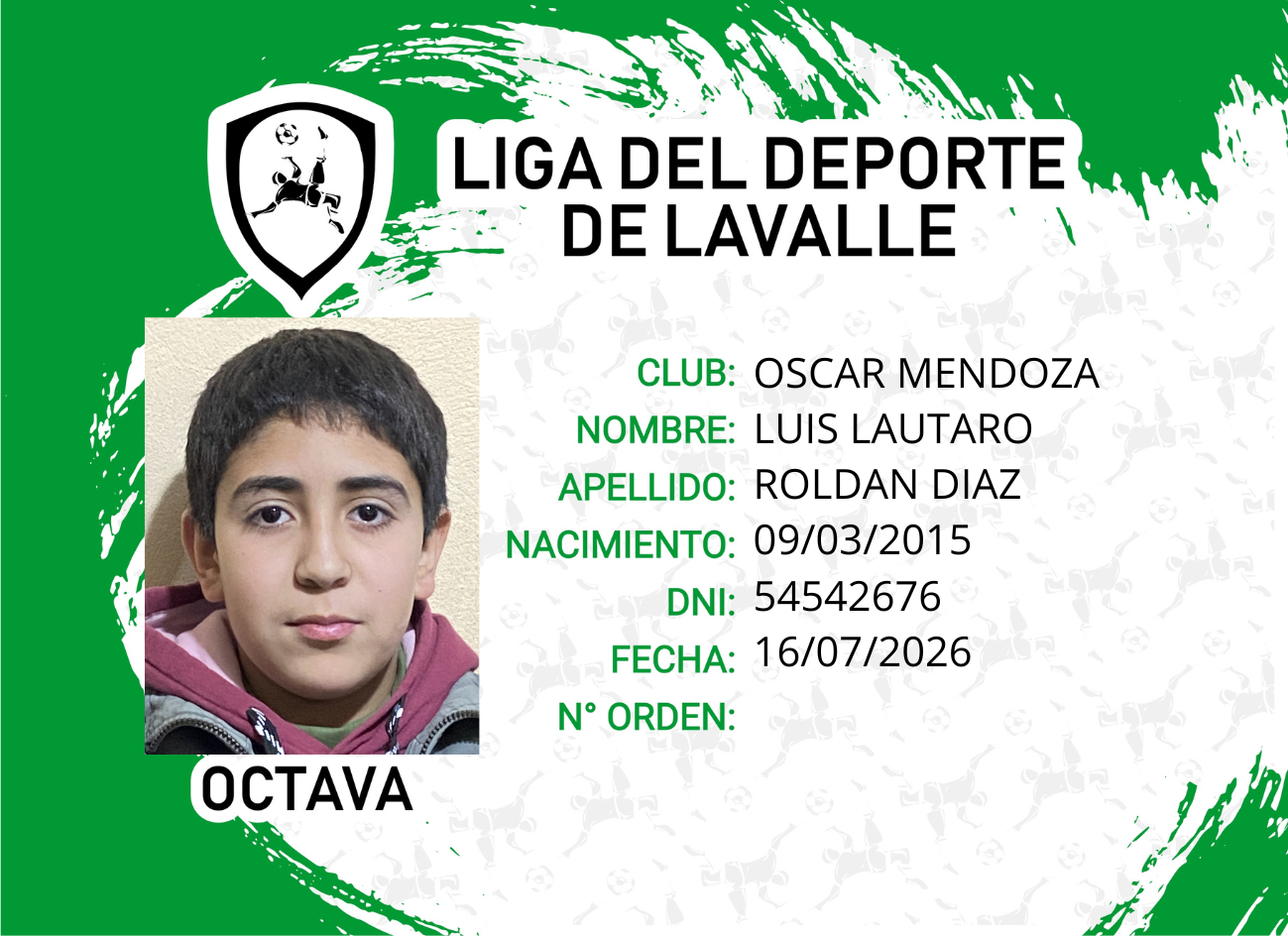 Foto carnet ROLDAN DIAZ, LUIS LAUTARO
