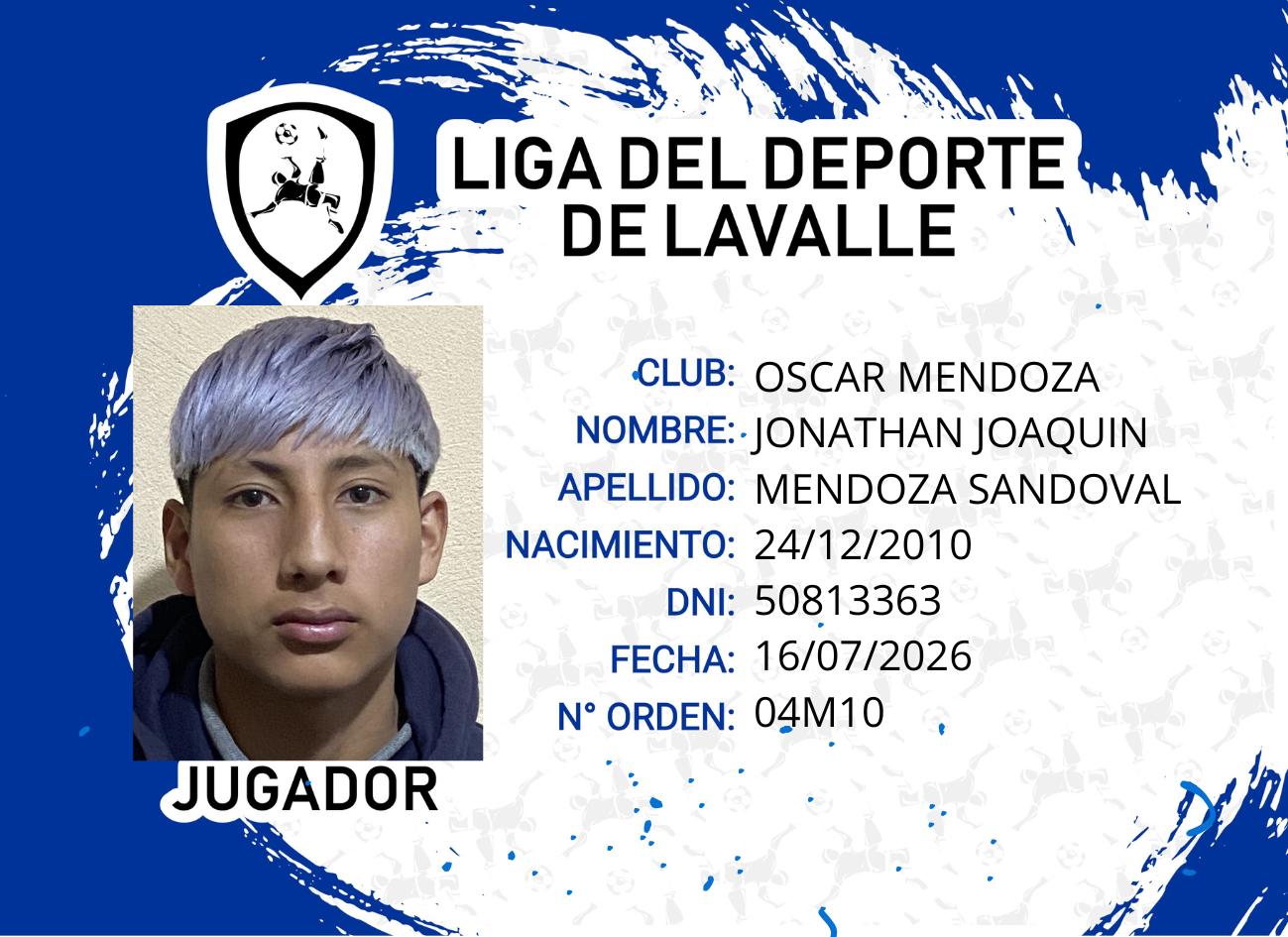 Foto carnet MENDOZA SANDOVAL, JONATHAN JOAQUIN