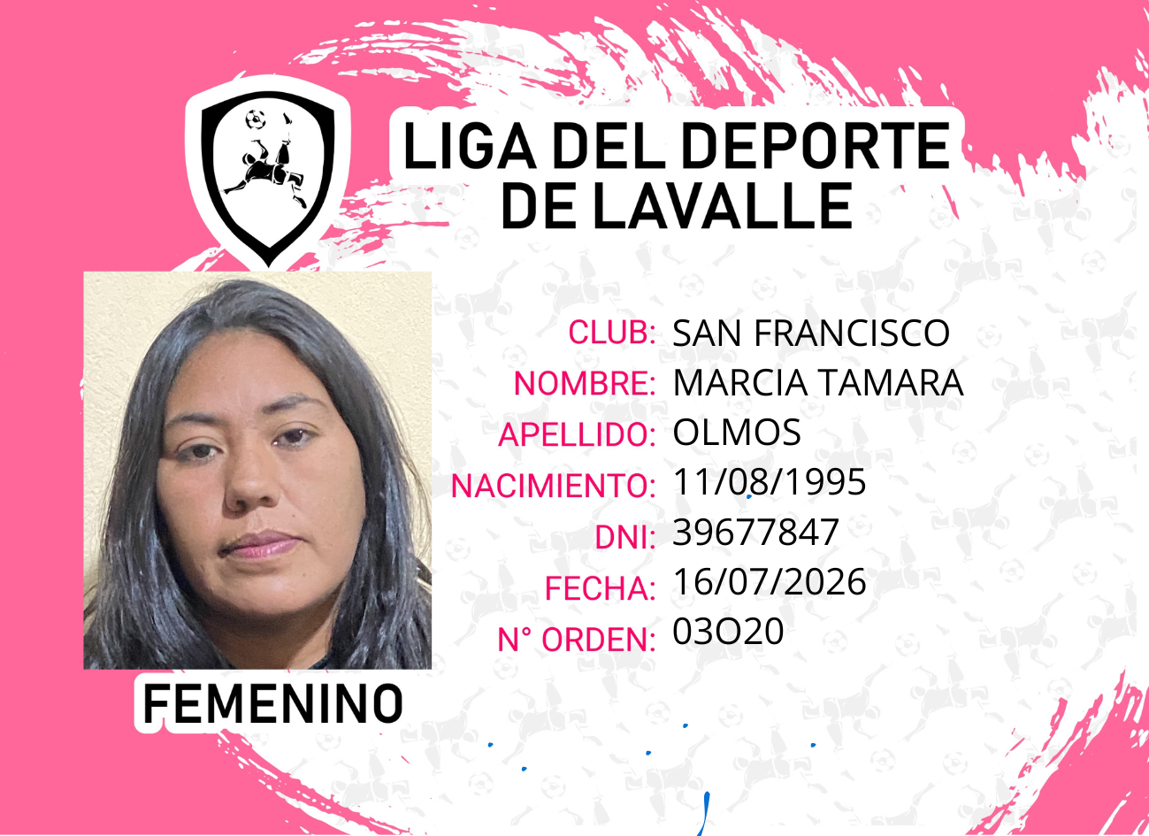 Foto carnet OLMOS, MARCIA TAMARA