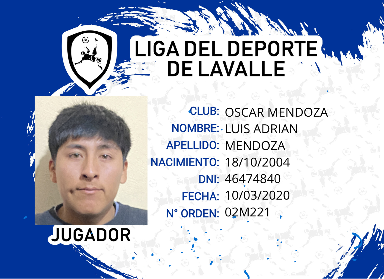 Foto carnet MENDOZA, LUIS ADRIAN