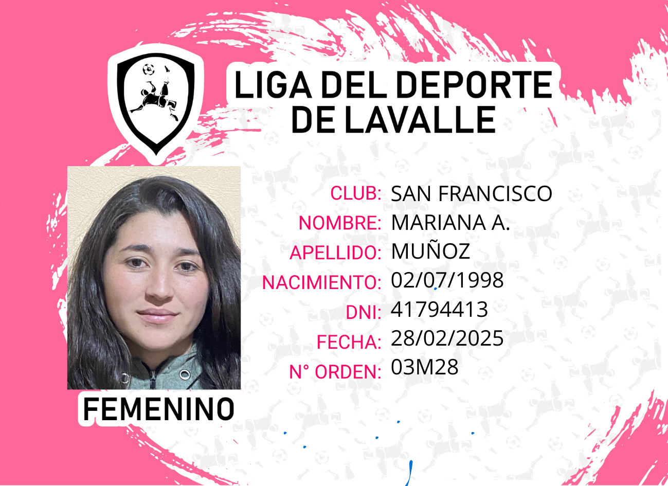 Foto carnet MUÑOZ, MARIANA A.