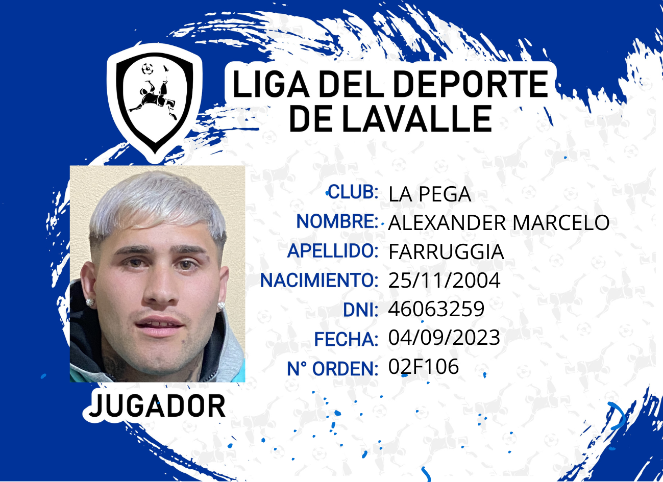Foto carnet FARRUGIA, ALEXANDER MARCELO