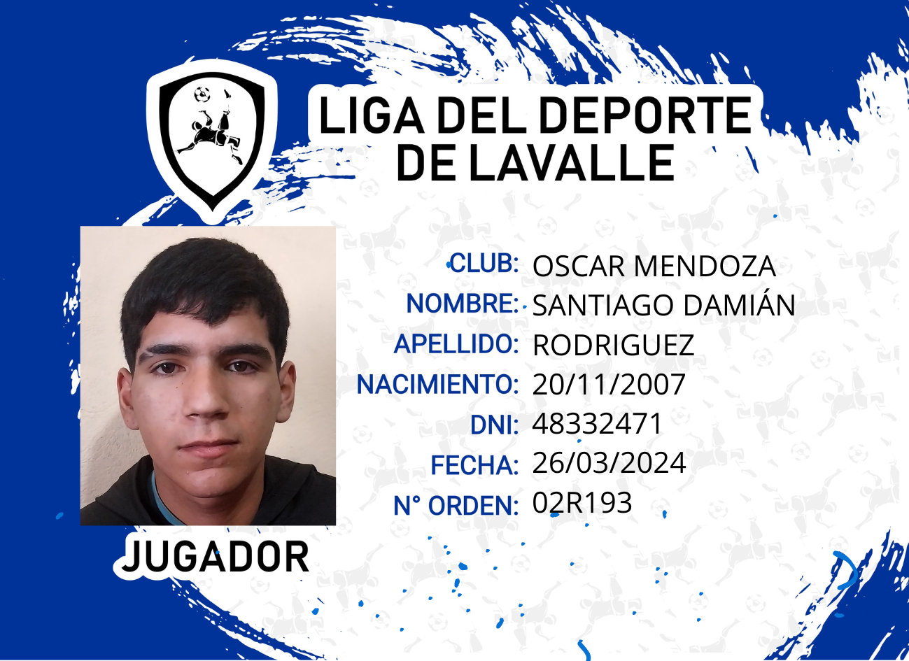 Foto carnet RODRIGUEZ SANTIAGO DAMIAN